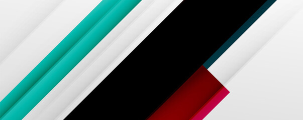 Geometric abstract backgrounds with shadow lines, modern forms, rectangles, squares and fluid gradients. Bright colorful stripes cool backdrops