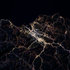 Map Bilbao city. Spain