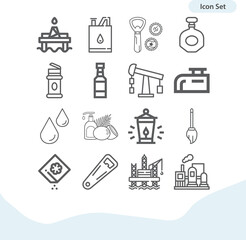 Simple set of mineral related lineal icons.