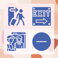 Simple set of going away related filled icons
