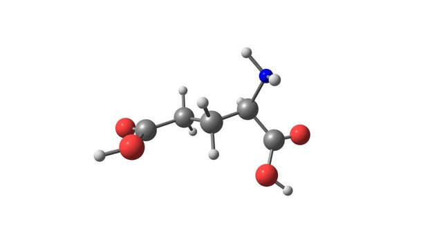 Glutamic acid rotating video on white
