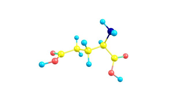 Glutamic acid rotating video on white