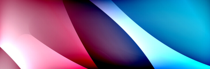 Fluid gradient neon color waves, vector abstract background