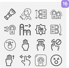 Simple set of expressions related lineal icons.