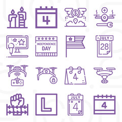 16 pack of autonomy  lineal web icons set