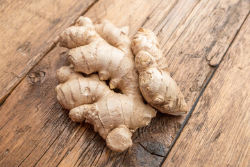 Healthy ginger root close up