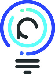 f Initial lightbulb logo concept vector. idea, solution, creative, innovative, inspiration icon