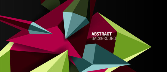 3d low poly abstract shape background vector illustration