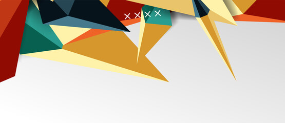 3d low poly abstract shape background vector illustration