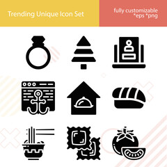 Simple set of light related filled icons.