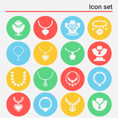 Fototapeta premium 16 pack of necklace filled web icons set