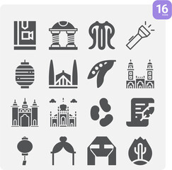 Simple set of arabic related filled icons.