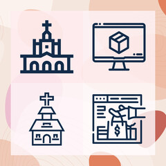 Simple set of protestant related lineal icons