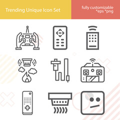 Simple set of sensing related lineal icons.