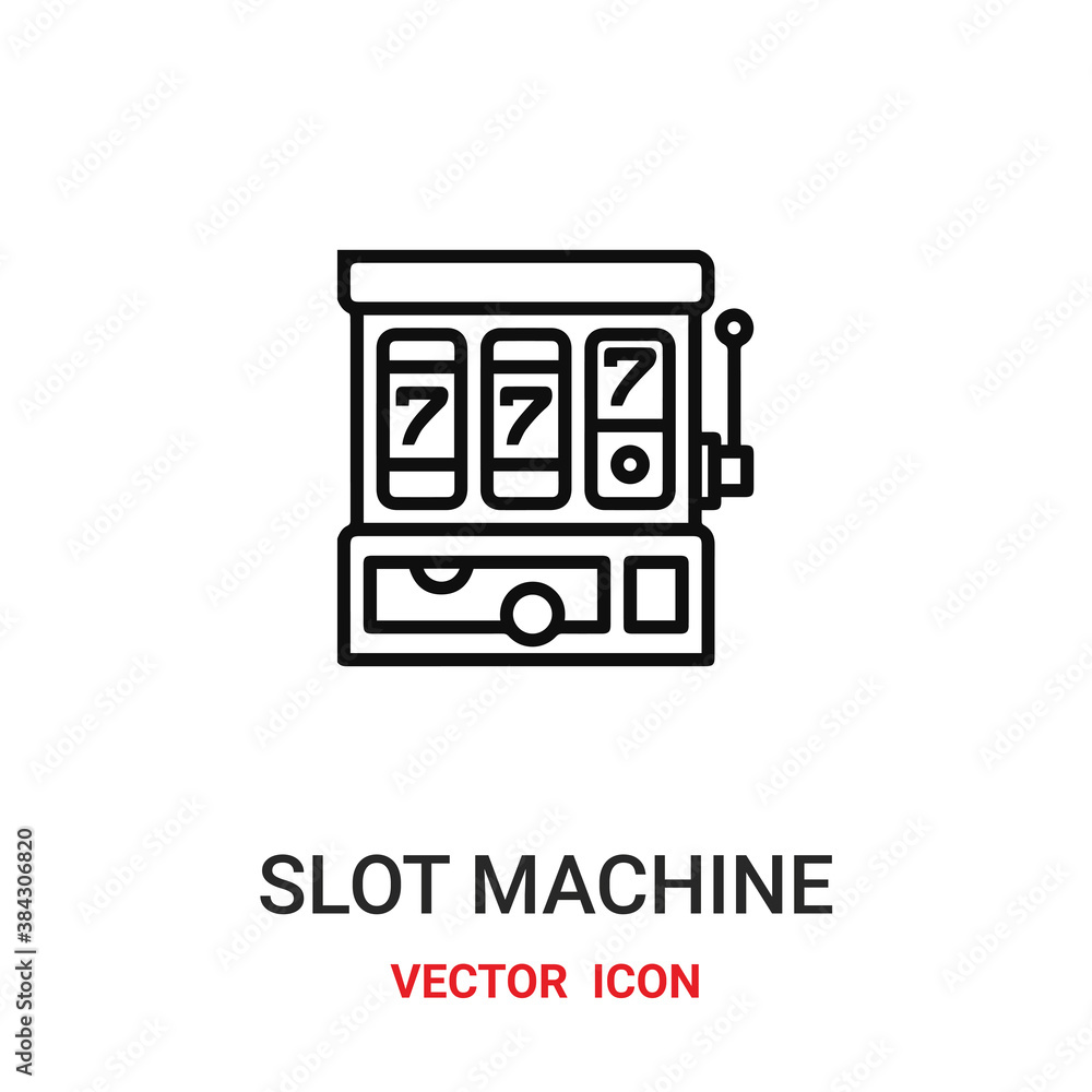 Poster slot machine icon vector symbol. slot machine symbol icon vector for your design. modern outline ico