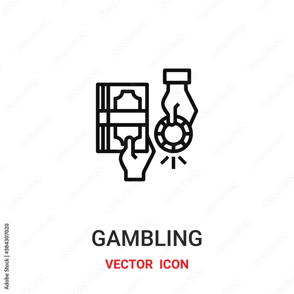 Poster gambling icon vector symbol. gambling symbol icon vector for your design. modern outline icon for yo