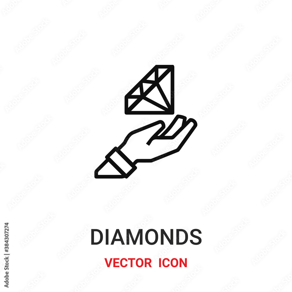 Poster diamond icon vector symbol. diamond symbol icon vector for your design. modern outline icon for your