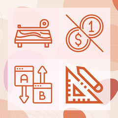 Simple set of conventional related lineal icons
