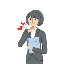ビジネス：女性・病気・症状（喉の痛み・主線なし）