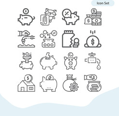 Simple set of fixation related lineal icons.