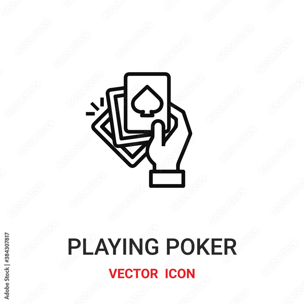 Poster playing poker icon vector symbol. playing poker symbol icon vector for your design. modern outline i