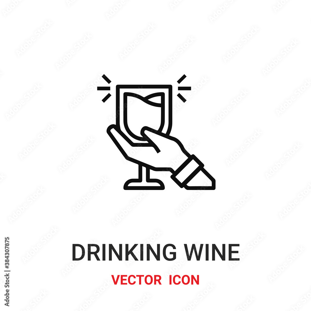 Poster drinking wine icon vector symbol. drinking wine symbol icon vector for your design. Modern outline icon for your website and mobile app design.