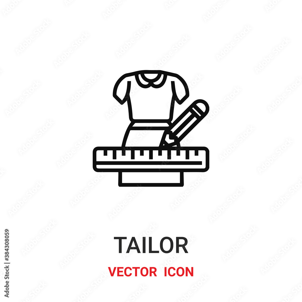 Poster tailor icon vector symbol. tailor symbol icon vector for your design. modern outline icon for your w