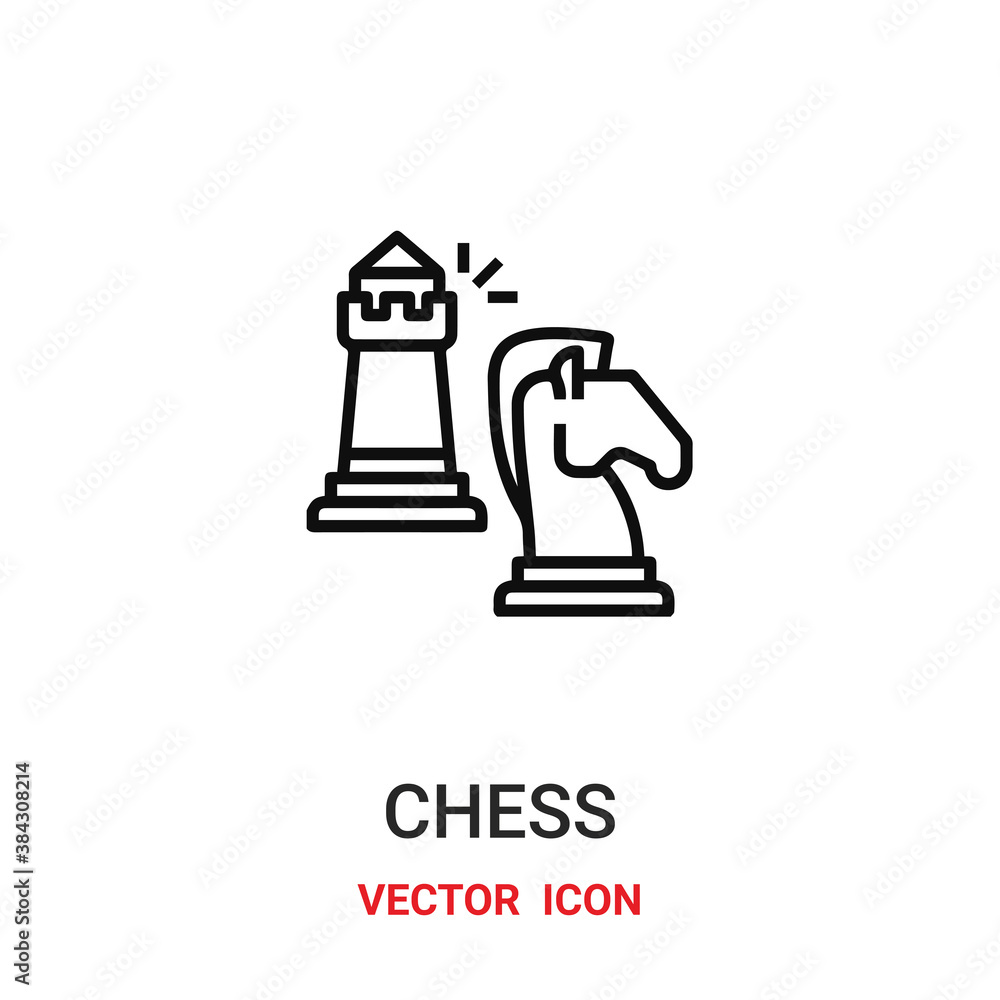 Poster chess icon vector symbol. chess symbol icon vector for your design. modern outline icon for your web
