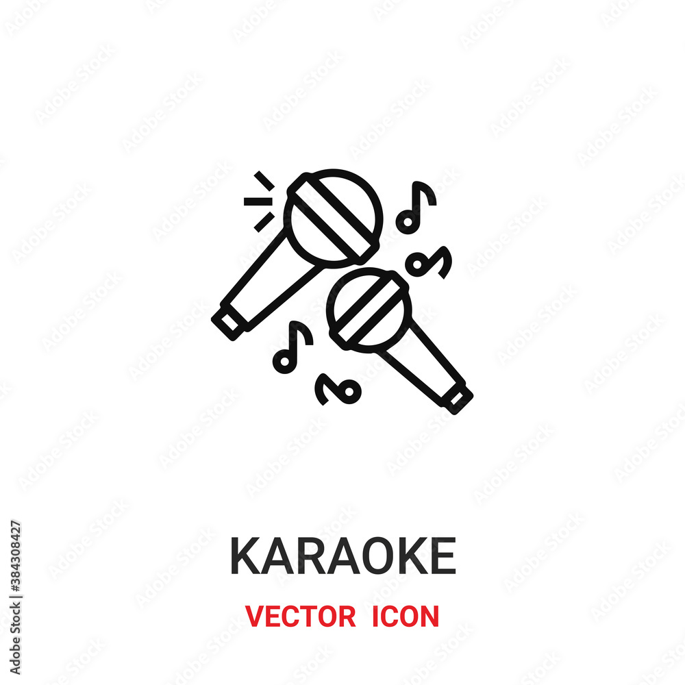 Poster karaoke icon vector symbol. karaoke symbol icon vector for your design. modern outline icon for your
