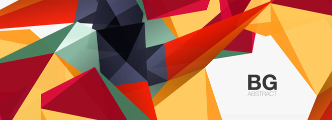 3d mosaic abstract backgrounds, low poly shape geometric design