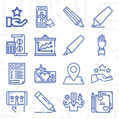 16 pack of reads  lineal web icons set