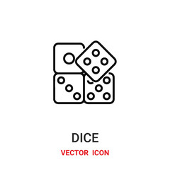 dice icon vector symbol. dice symbol icon vector for your design. Modern outline icon for your website and mobile app design.