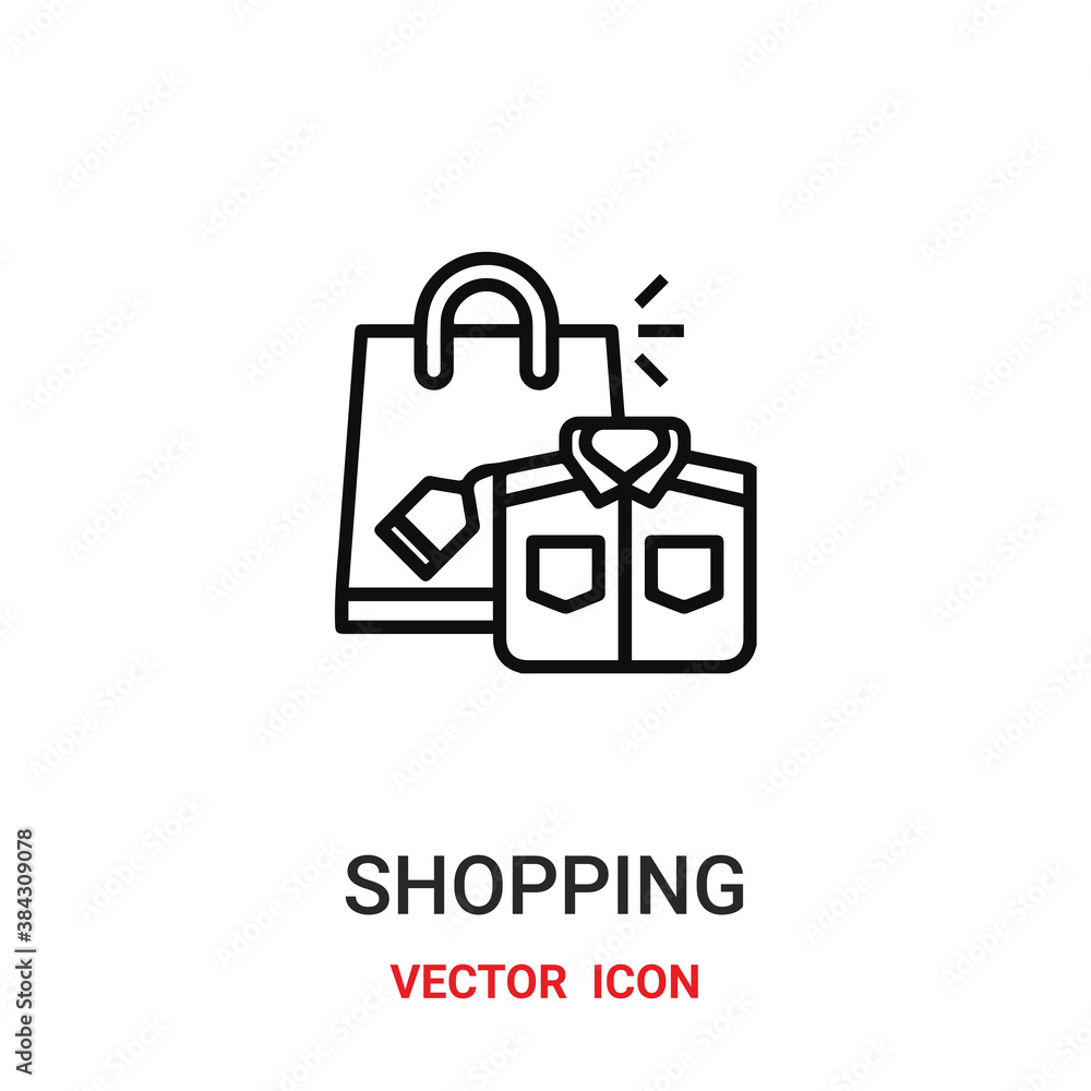 Aufkleber shopping icon vector symbol. shopping symbol icon vector for your design. modern outline icon for yo