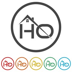 Letter HO Logo Design, color set