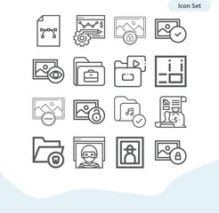 Simple set of indian file related lineal icons.