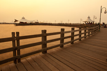 Sunset on Ancol beach Indonesia