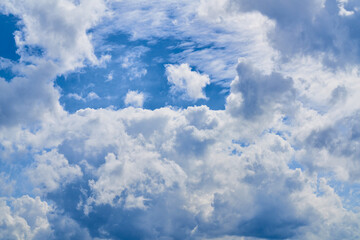 Naklejka na ściany i meble Blue sky and cloud pattern