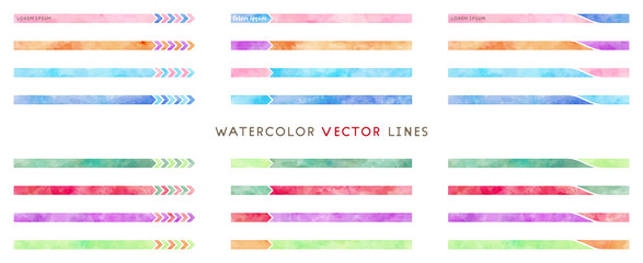 watercolor line frame set (vector) © Kbiscuit