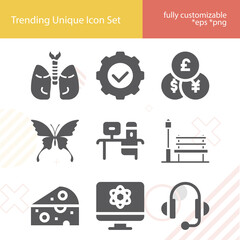 Simple set of concept related filled icons.
