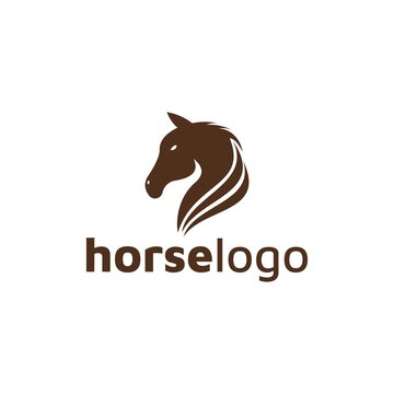 Luxury horse logo formed with simple and modern shape. Vector illustration