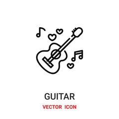 guitar icon vector symbol. guitar symbol icon vector for your design. Modern outline icon for your website and mobile app design.