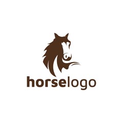 Luxury horse logo formed with simple and modern shape. Vector illustration