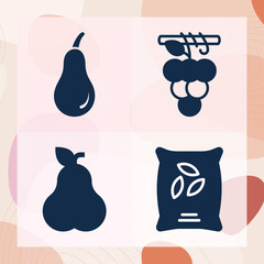 Simple set of carbohydrates related filled icons