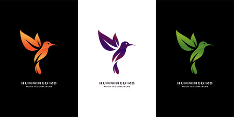 Fototapeta na wymiar Modern colorful hummingbird logo illustration