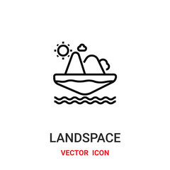landscape icon vector symbol. landscape symbol icon vector for your design. Modern outline icon for your website and mobile app design.