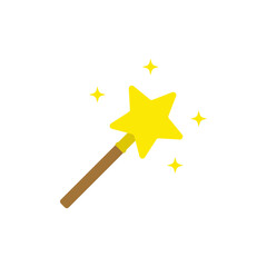 Magic wand icon, flat design vector