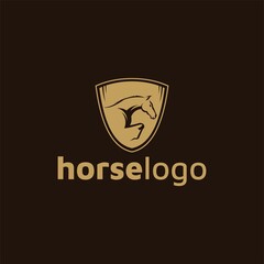 Luxury horse logo formed with simple and modern shape. Vector illustration