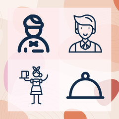 Simple set of salesman related lineal icons