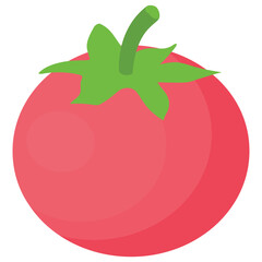 
Red vegetable with leaves, tomato 
