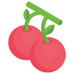 
A bunch of berry fruits, cherries 
